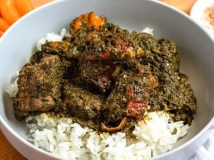 Cassava Leaf Stew w/ 3pc Protein and One Side